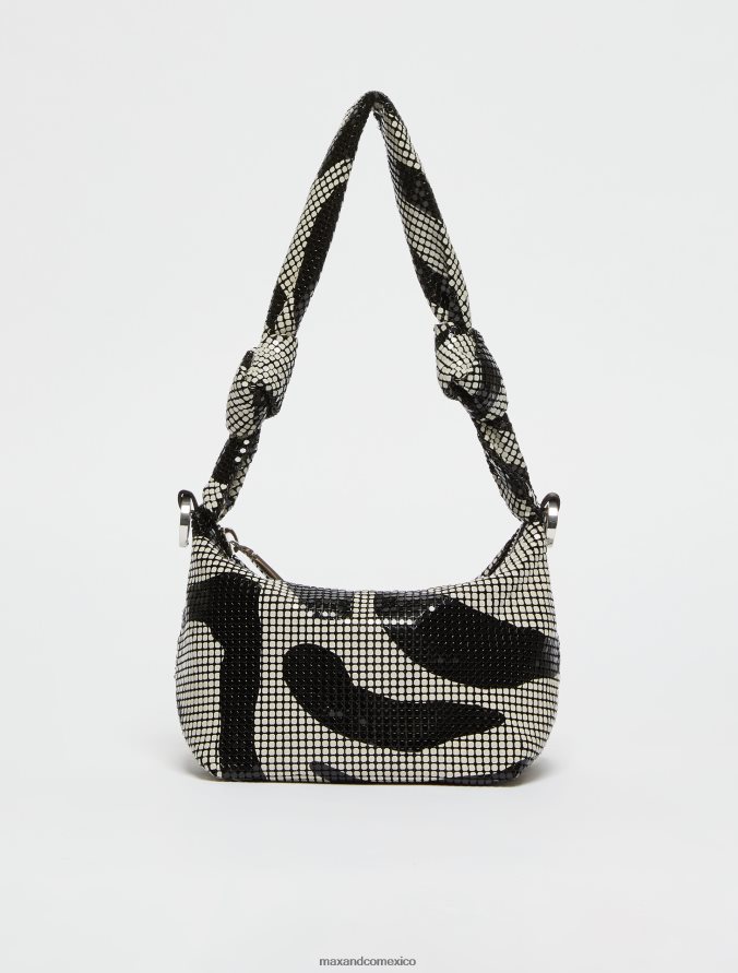 MAX&Co. mujer bolso de fiesta de malla metálica Z860B1022 accesorio beige