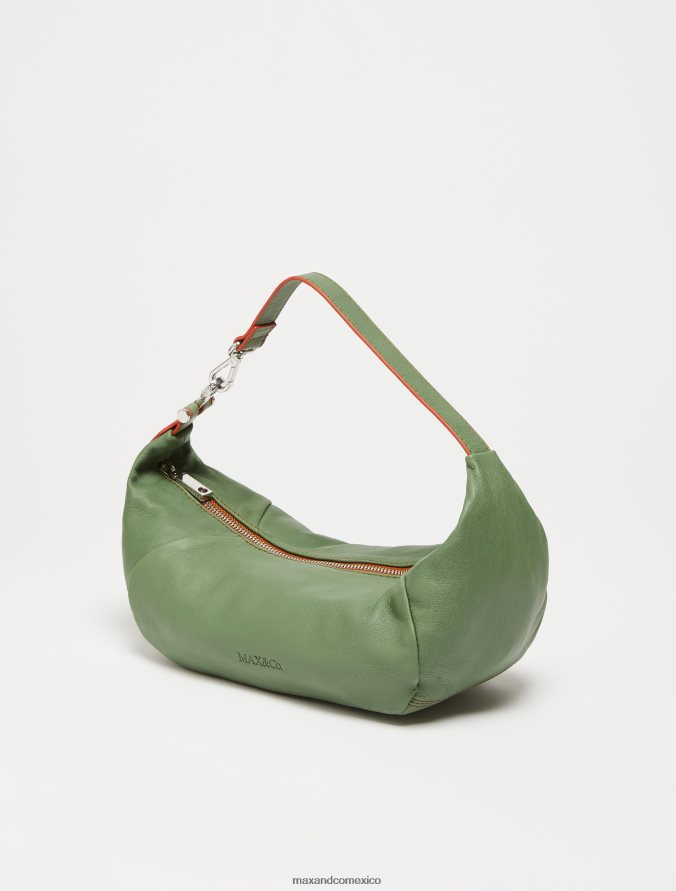 MAX&Co. mujer bolso de mano de piel de napa Z860B988 accesorio verde