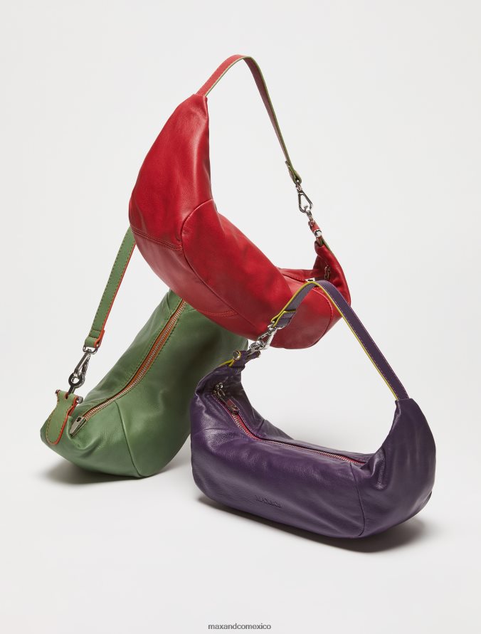 MAX&Co. mujer bolso de mano de piel de napa Z860B989 accesorio púrpura