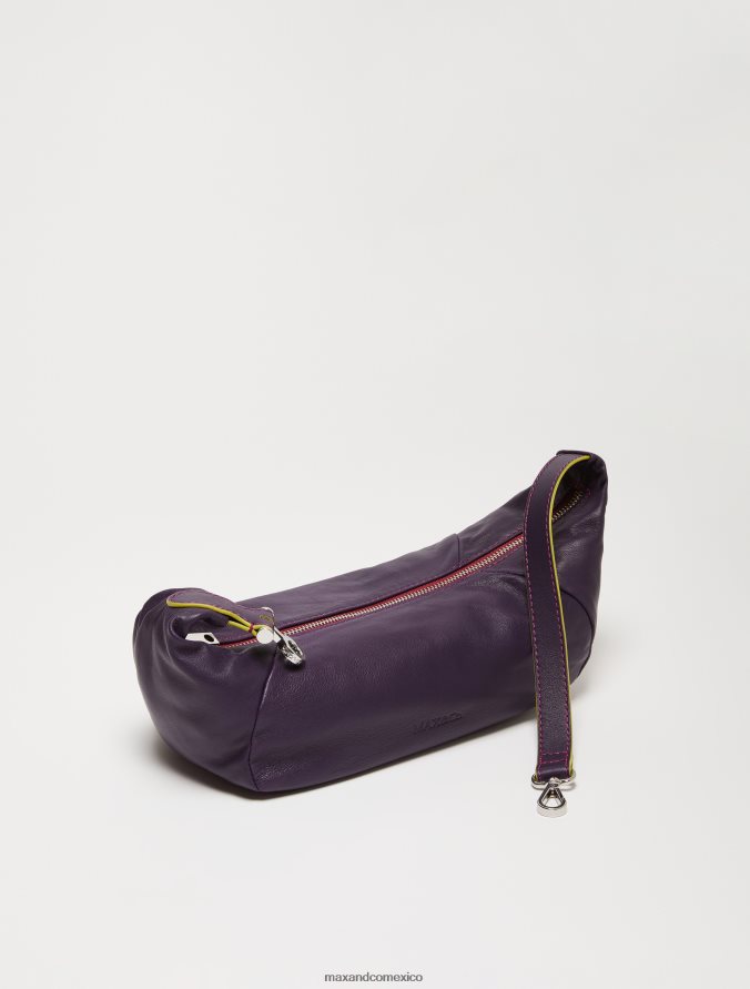 MAX&Co. mujer bolso de mano de piel de napa Z860B989 accesorio púrpura