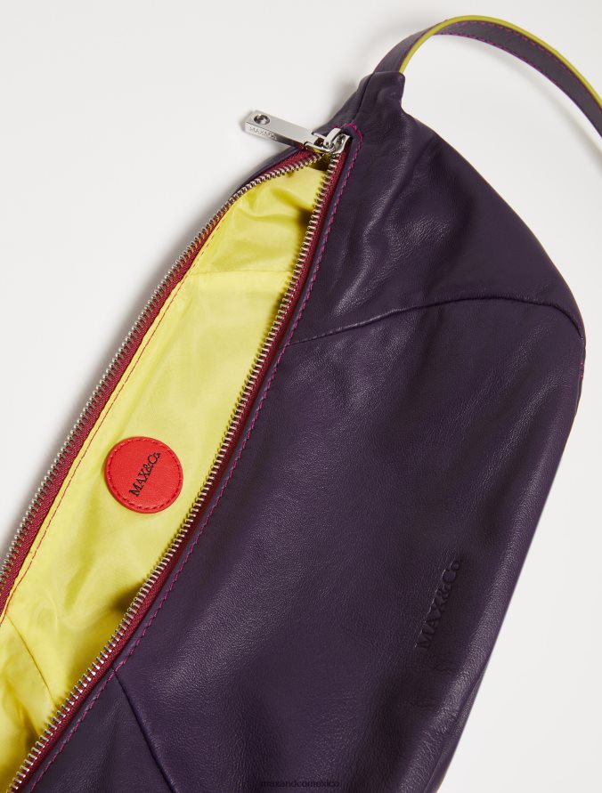 MAX&Co. mujer bolso de mano de piel de napa Z860B989 accesorio púrpura