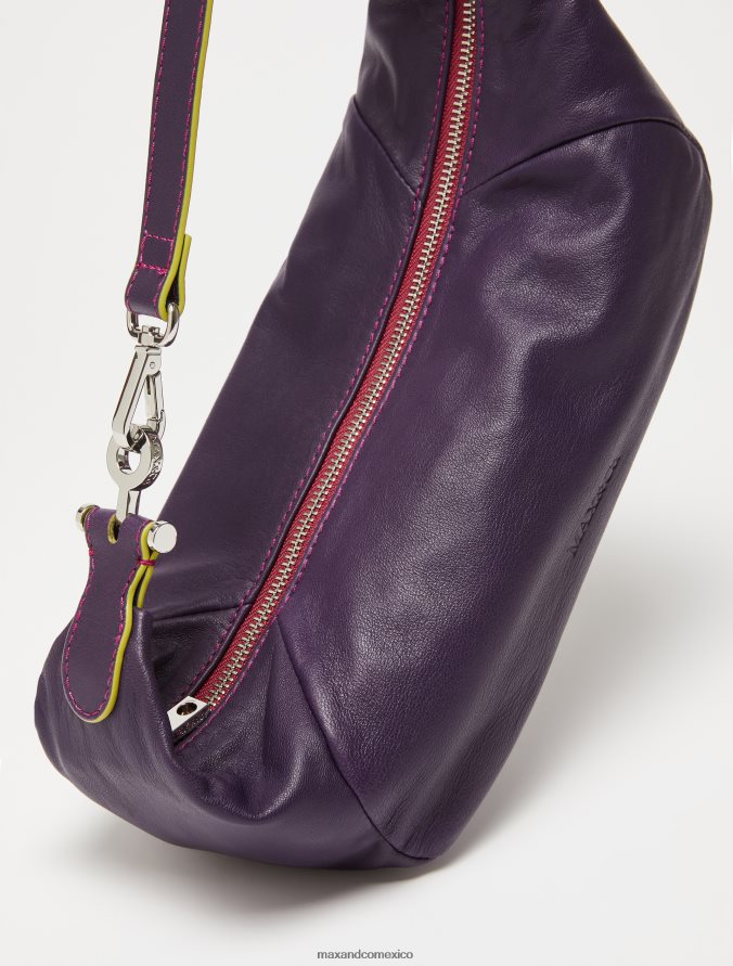 MAX&Co. mujer bolso de mano de piel de napa Z860B989 accesorio púrpura