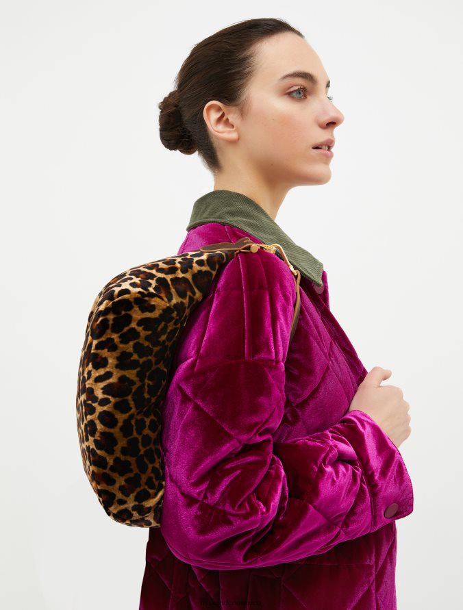 MAX&Co. mujer bolso hobo animalier de terciopelo Z860B1027 accesorio marrón