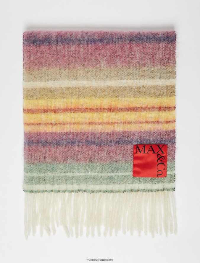 MAX&Co. mujer bufanda de lana y alpaca a rayas Z860B1140 accesorio amarillo suave