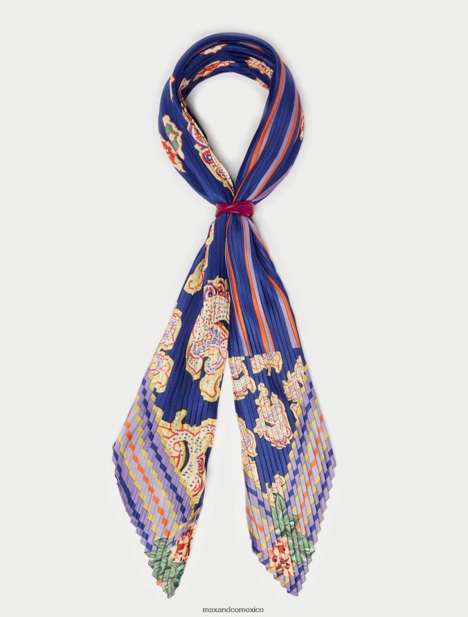 MAX&Co. mujer bufanda de sarga plisada Z860B1134 accesorio azul claro