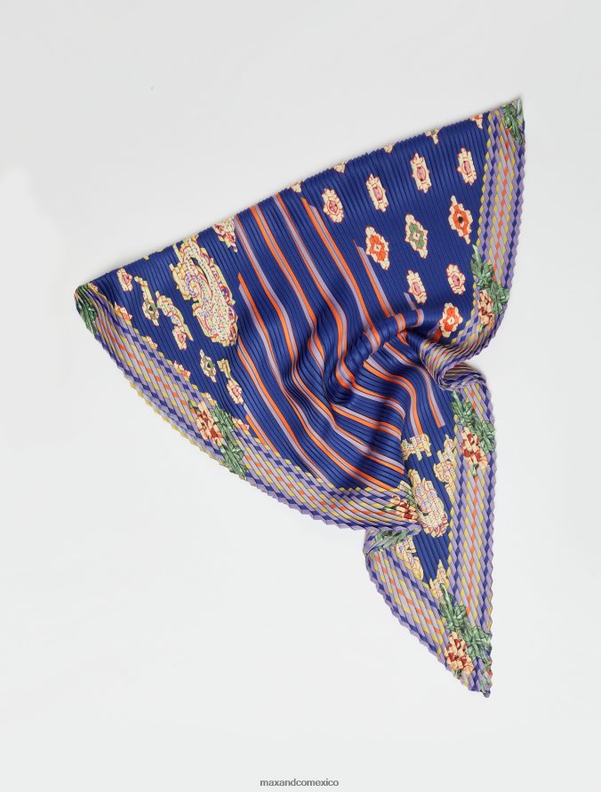 MAX&Co. mujer bufanda de sarga plisada Z860B1134 accesorio azul claro