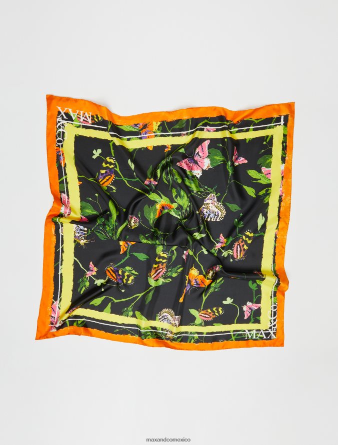 MAX&Co. mujer fular de sarga de seda Z860B1105 accesorio negro