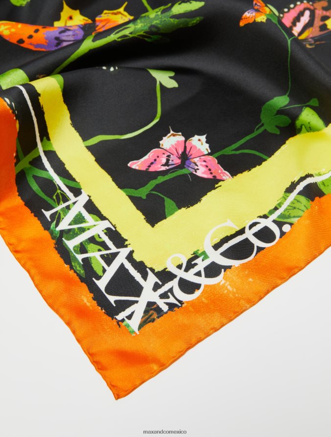 MAX&Co. mujer fular de sarga de seda Z860B1105 accesorio negro