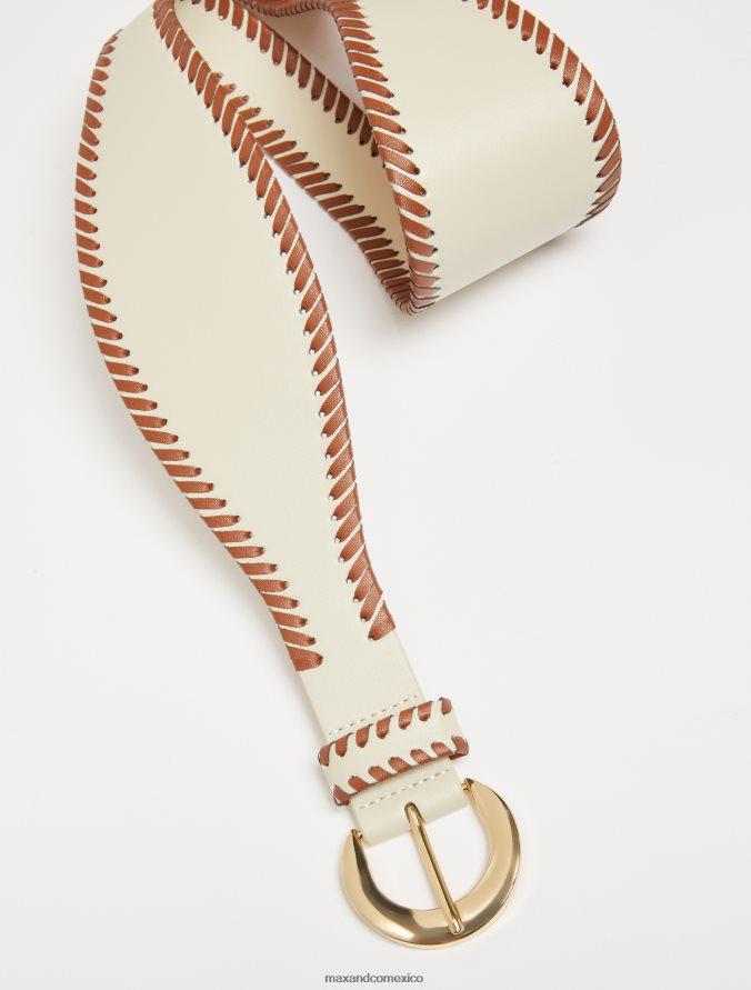 MAX&Co. mujer cinturón bordado Z860B1095 accesorio Marfil