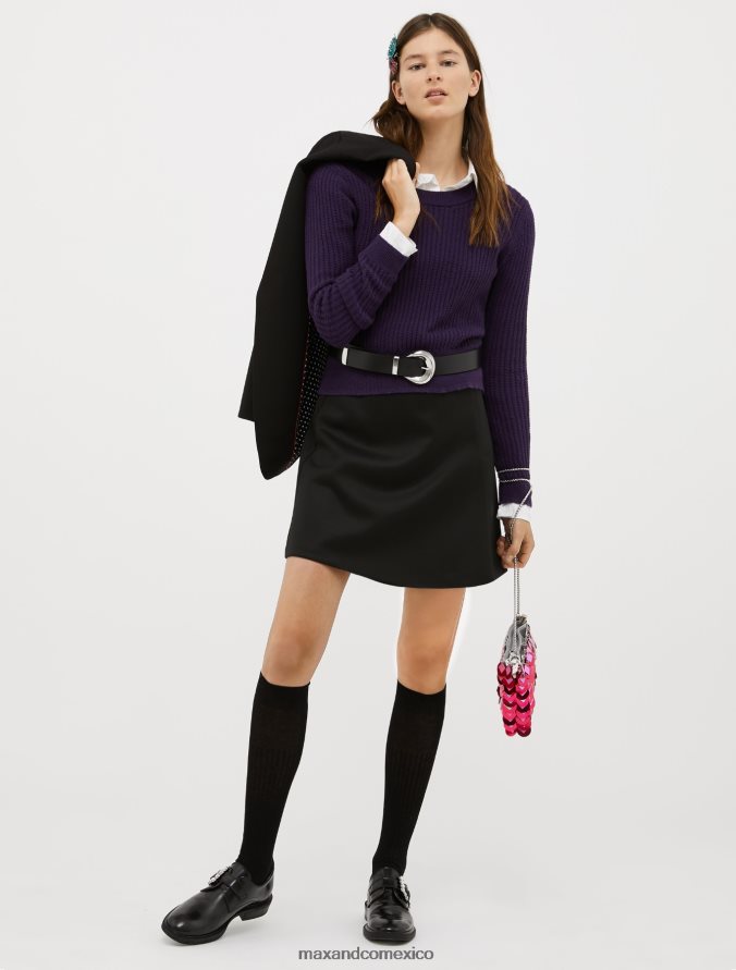 MAX&Co. mujer cinturón de cuero delgado Z860B1086 accesorio negro