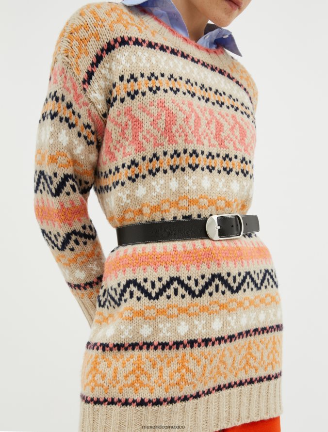 MAX&Co. mujer cinturón de piel desgastada Z860B1101 accesorio negro