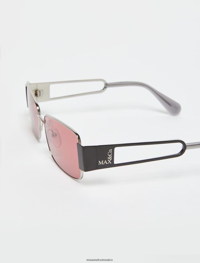 MAX&Co. mujer gafas rectangulares de metal Z860B1058 accesorio gris oscuro