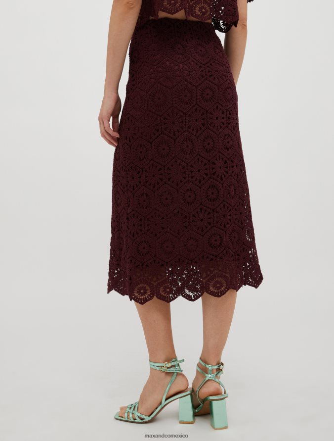 MAX&Co. mujer falda de punto de macramé Z860B782 vestir rojo
