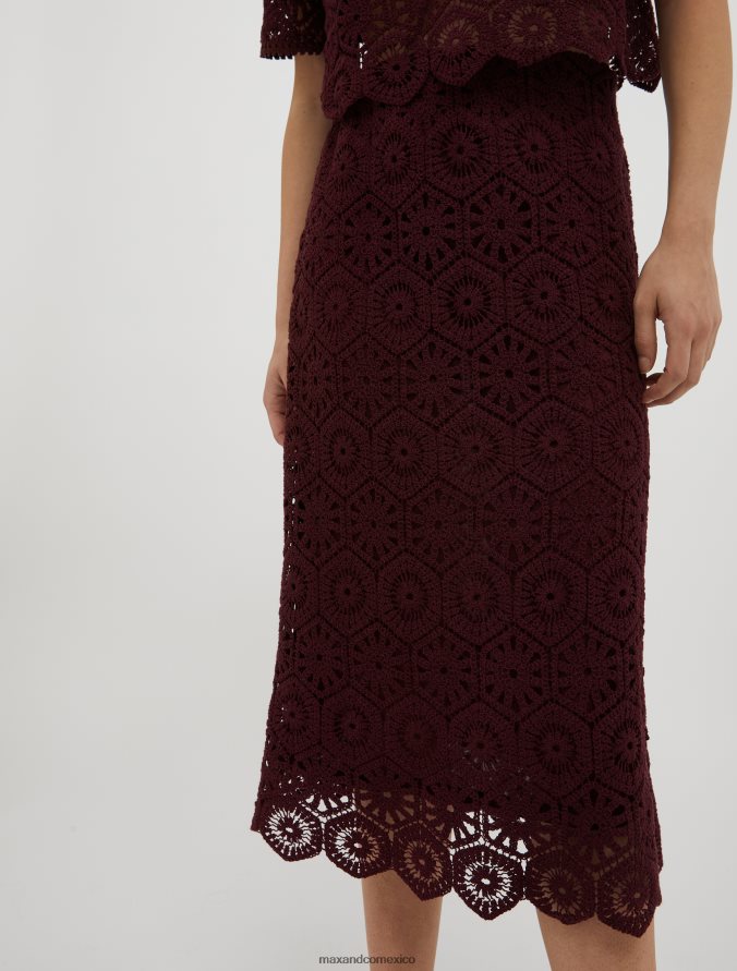 MAX&Co. mujer falda de punto de macramé Z860B782 vestir rojo
