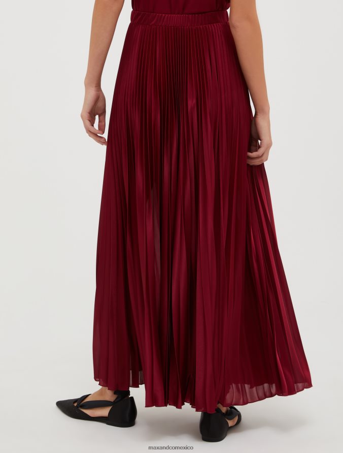 MAX&Co. mujer falda de punto plisada Z860B753 vestir borgoña