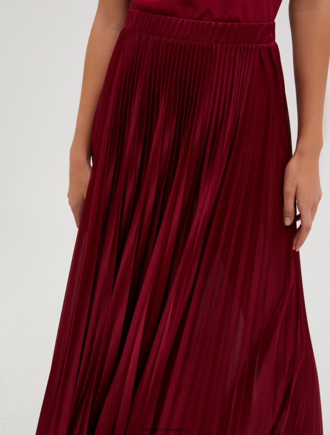 MAX&Co. mujer falda de punto plisada Z860B753 vestir borgoña
