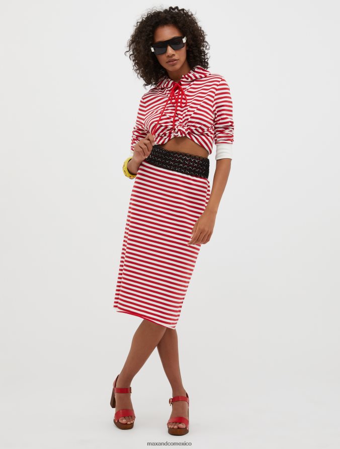 MAX&Co. mujer falda lápiz a rayas Z860B780 vestir rojo