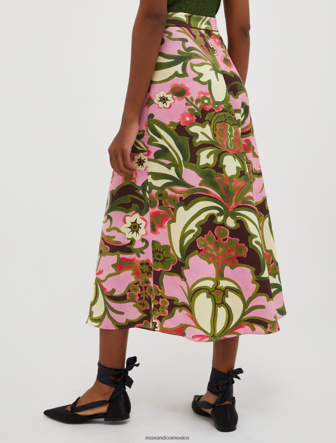 MAX&Co. mujer falda midi de satén envers Z860B271 vestir viejo patrón de rosa
