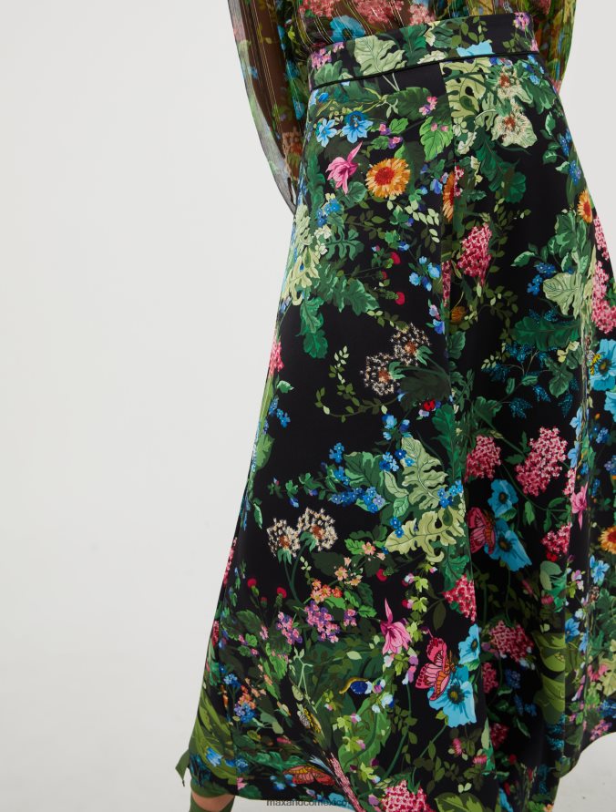 MAX&Co. mujer falda midi de satén envers Z860B272 vestir patrón negro