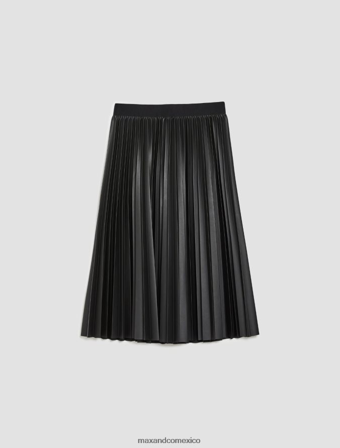 MAX&Co. mujer falda midi plisada de punto revestido Z860B766 vestir negro