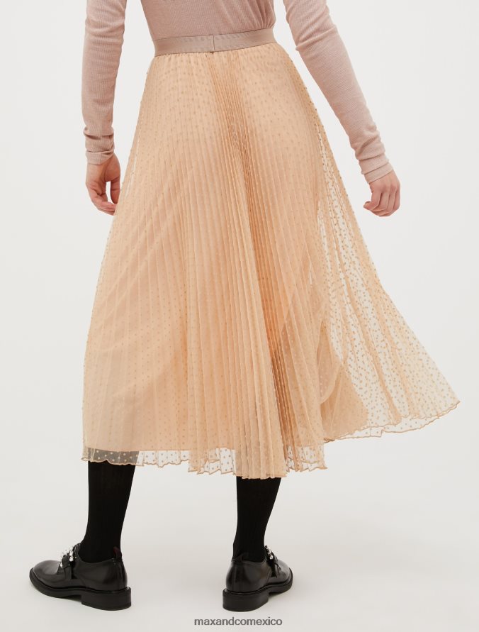 MAX&Co. mujer falda midi plisada de tul Z860B786 vestir Marfil
