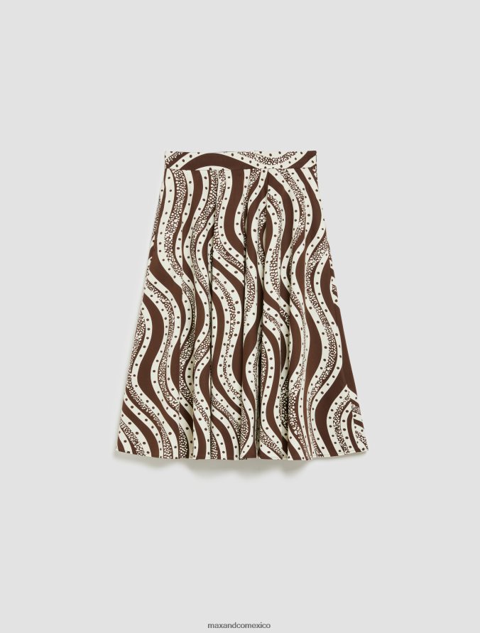 MAX&Co. mujer personas, lugares, falda circular de color Z860B768 vestir patrón marrón