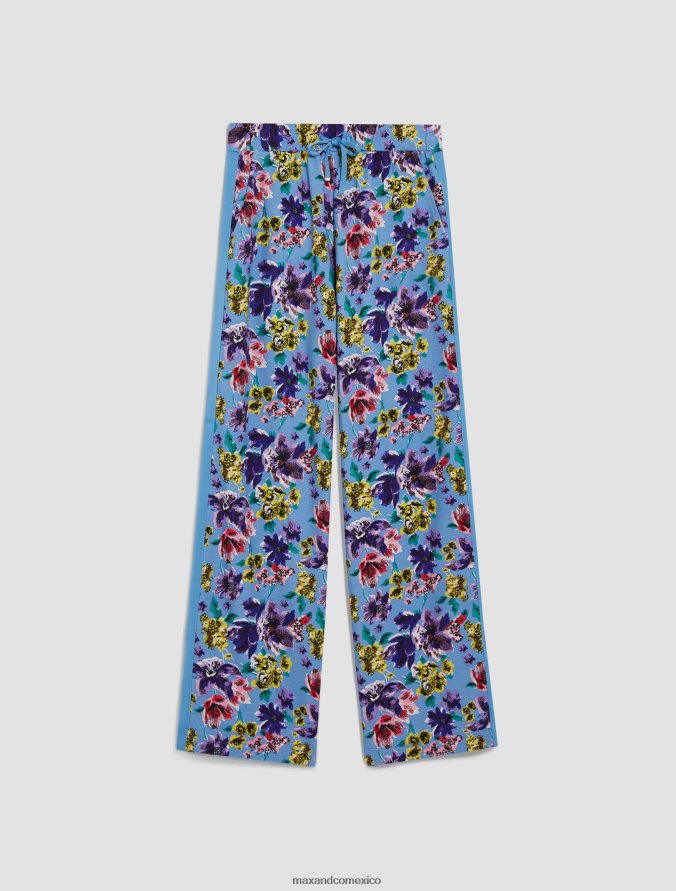 MAX&Co. mujer joggers de lana de algodón Z860B711 vestir patrón azul claro