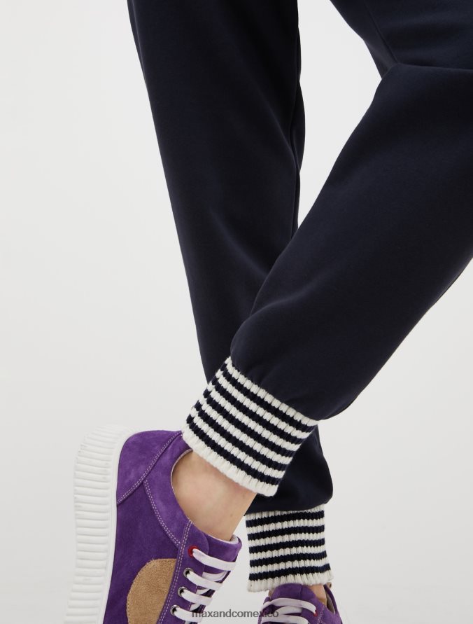 MAX&Co. mujer joggers de punto de algodón con forro polar Z860B736 vestir Azul marino
