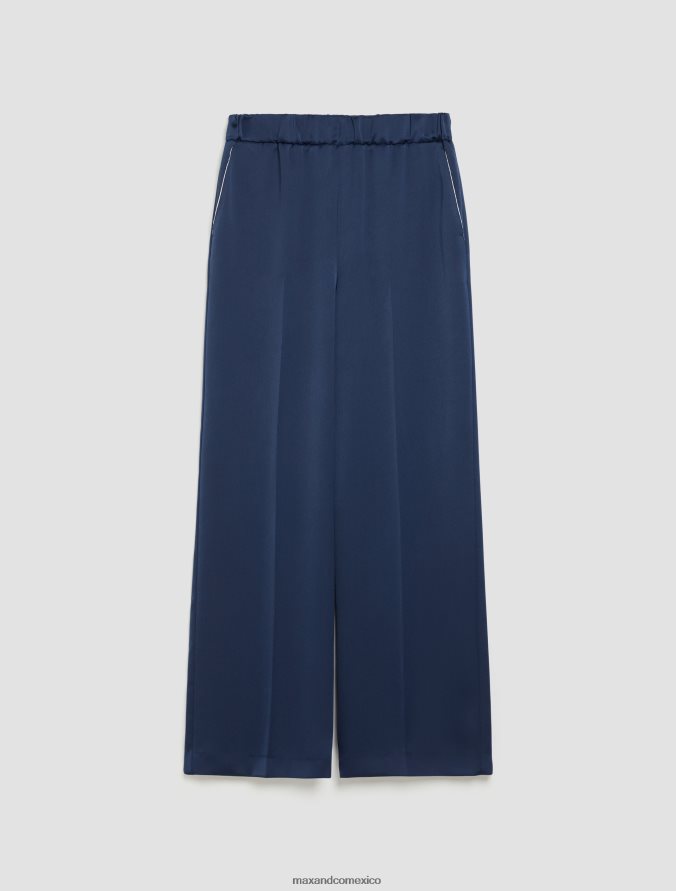 MAX&Co. mujer pantalon ancho envers-satén Z860B263 vestir Azul marino