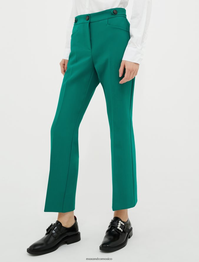 MAX&Co. mujer pantalones acampanados de lona Z860B232 vestir verde oscuro