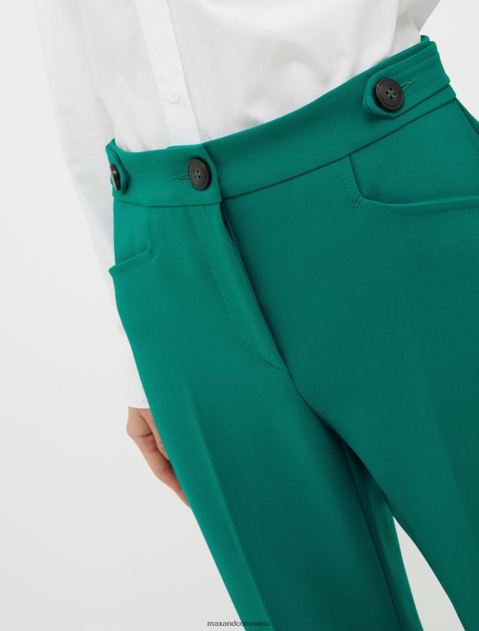 MAX&Co. mujer pantalones acampanados de lona Z860B232 vestir verde oscuro