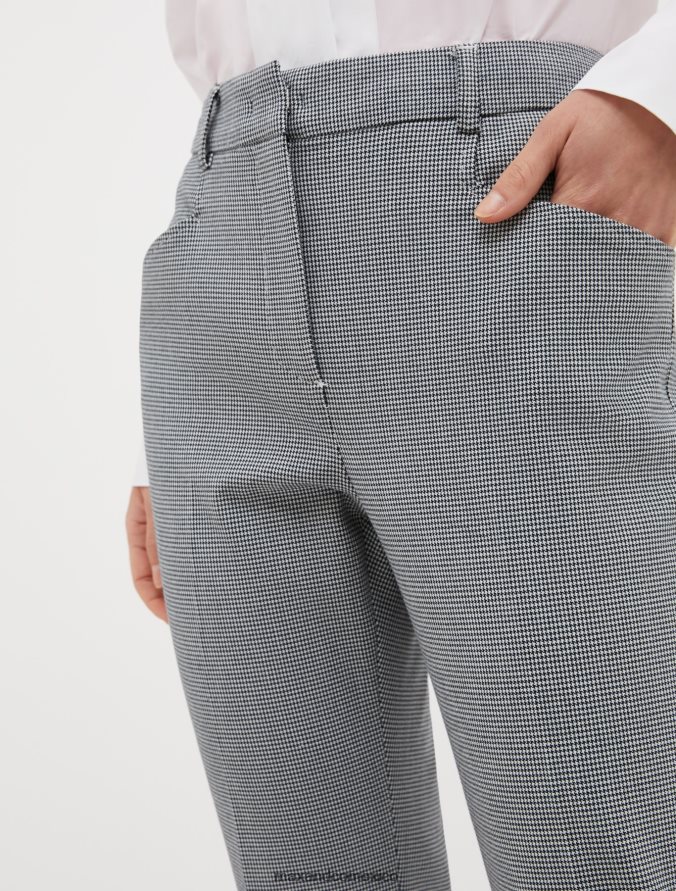 MAX&Co. mujer pantalones ajustados de sarga Z860B189 vestir patrón azul medianoche