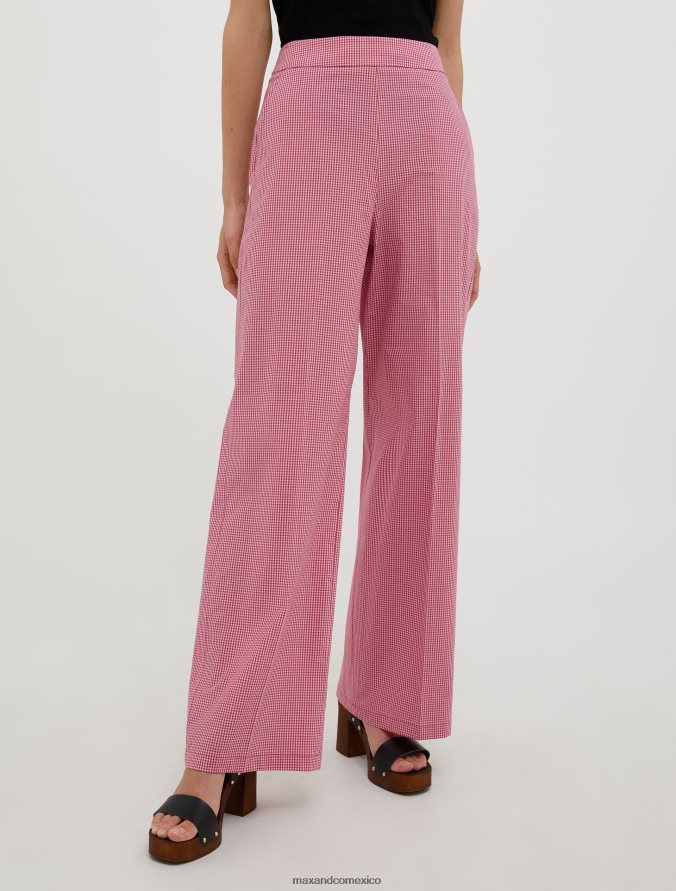 MAX&Co. mujer pantalones anchos a cuadros vichy Z860B674 vestir patrón rosa rosa
