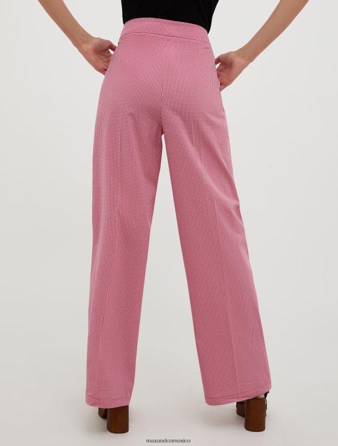MAX&Co. mujer pantalones anchos a cuadros vichy Z860B674 vestir patrón rosa rosa
