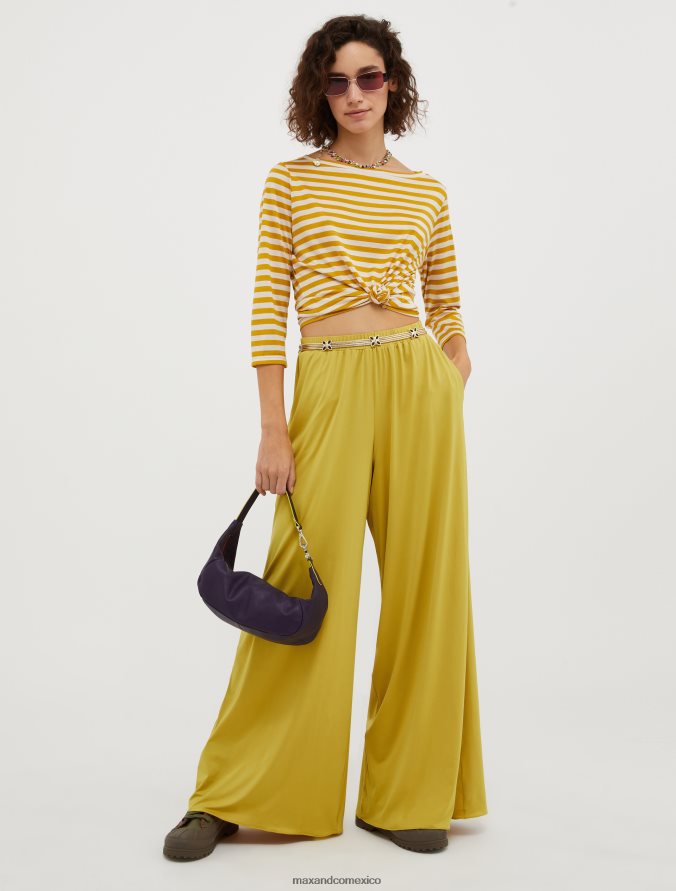 MAX&Co. mujer pantalones anchos de punto Z860B694 vestir verde oliva