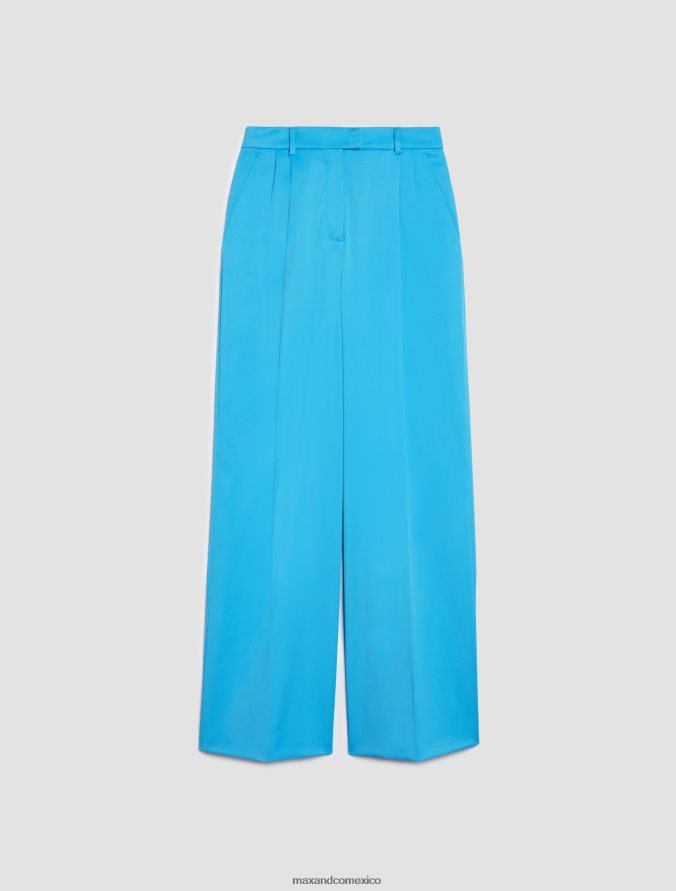 MAX&Co. mujer pantalones anchos de sarga de caballería Z860B216 vestir azul claro