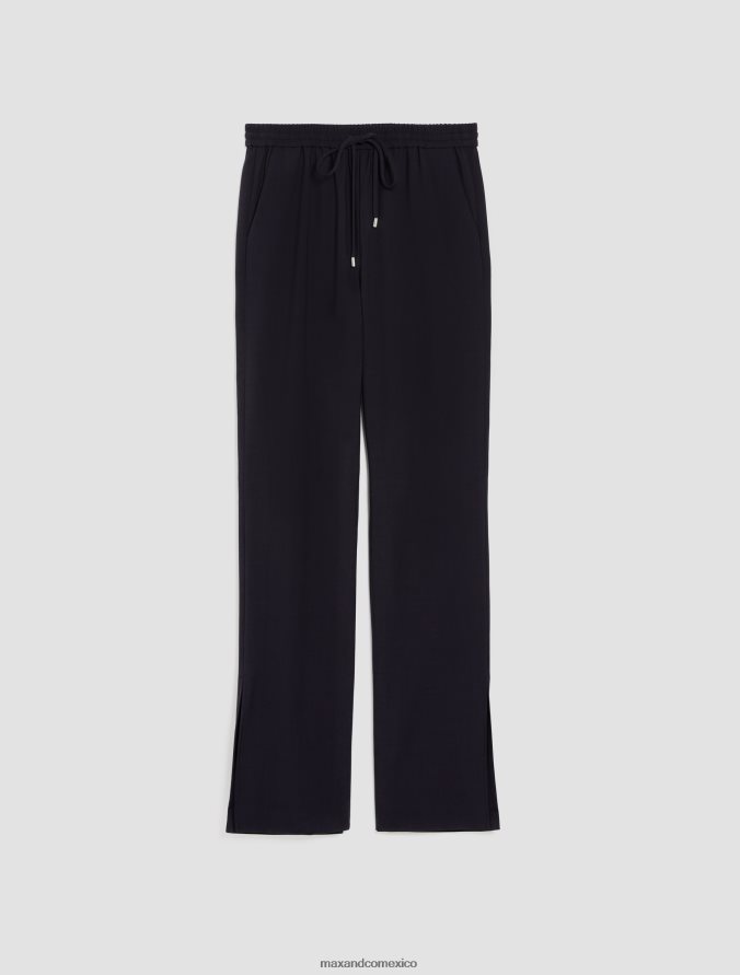 MAX&Co. mujer pantalones de mezcla de lana Z860B174 vestir Azul marino
