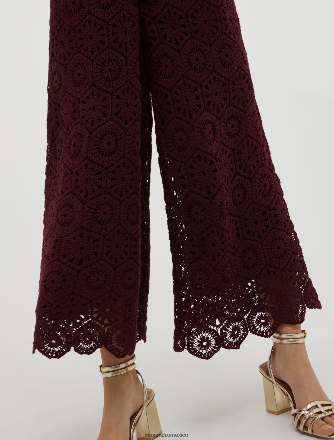 MAX&Co. mujer pantalones de punto de macramé Z860B732 vestir rojo