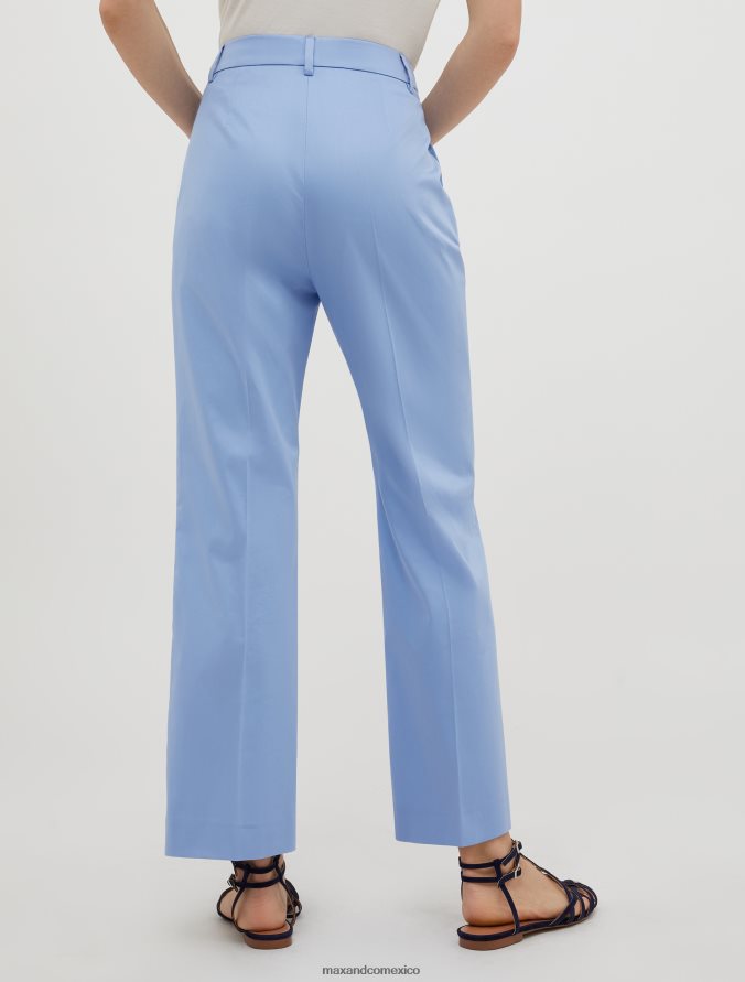 MAX&Co. mujer pantalones de satén de algodón Z860B227 vestir azul claro