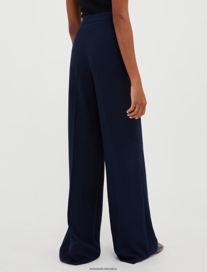 MAX&Co. mujer pantalones de satén de corte recto Z860B296 vestir Azul marino