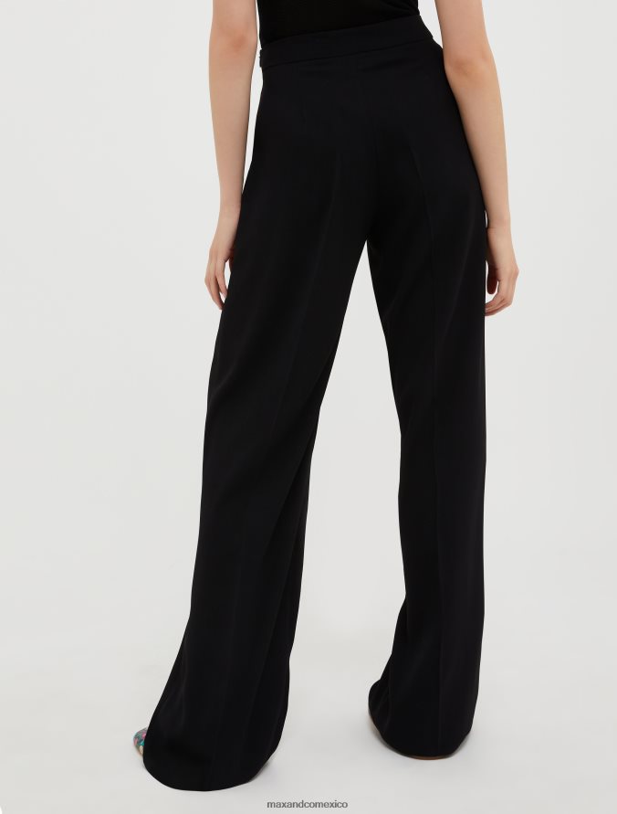 MAX&Co. mujer pantalones de satén de corte recto Z860B297 vestir negro
