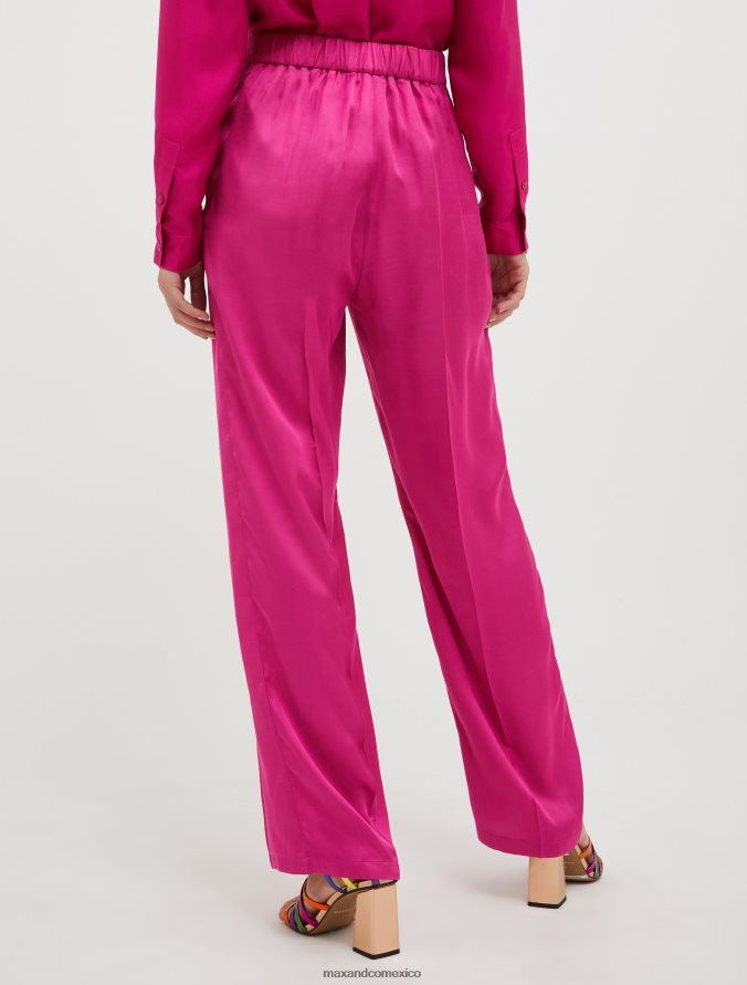 MAX&Co. mujer pantalones fluidos de satén Z860B664 vestir fucsia