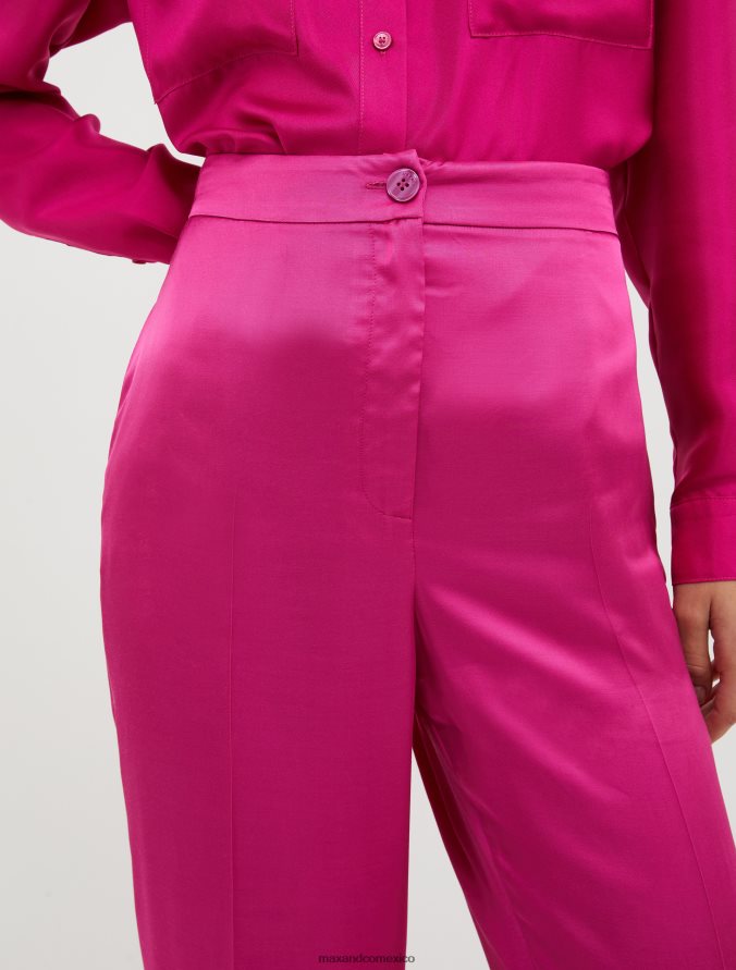 MAX&Co. mujer pantalones fluidos de satén Z860B664 vestir fucsia