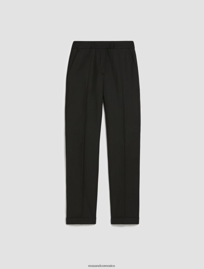 MAX&Co. mujer pantalones slim con vuelta Z860B706 vestir negro
