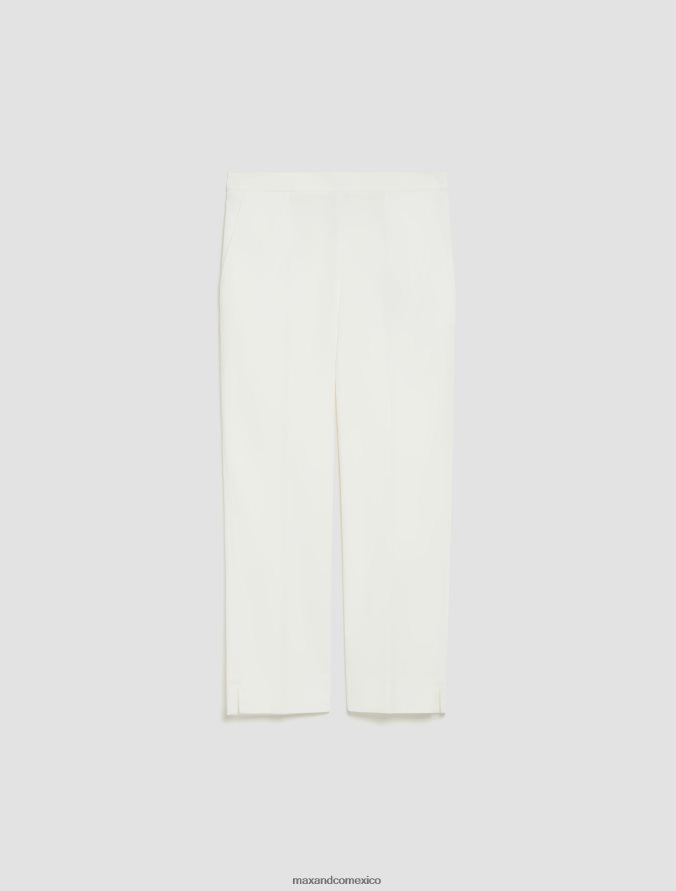 MAX&Co. mujer pantalones slim de gabardina de algodón Z860B697 vestir Marfil