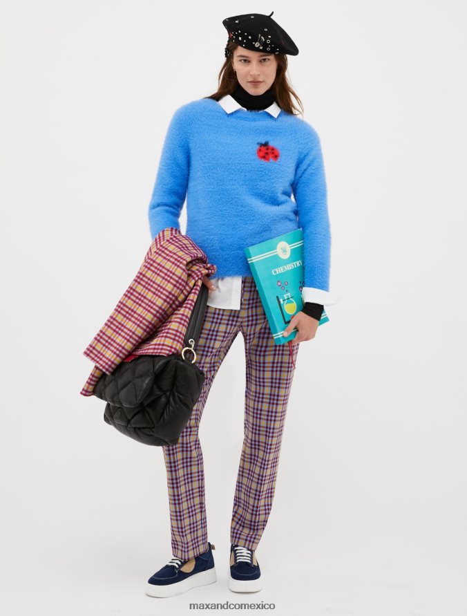 MAX&Co. mujer pantalones utilitarios con cordones Z860B733 vestir patrón rojo