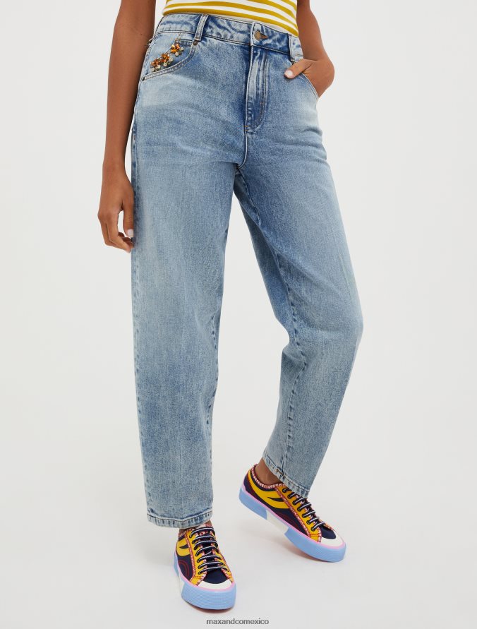 MAX&Co. mujer jeans con detalles de strass Z860B701 vestir azul medianoche