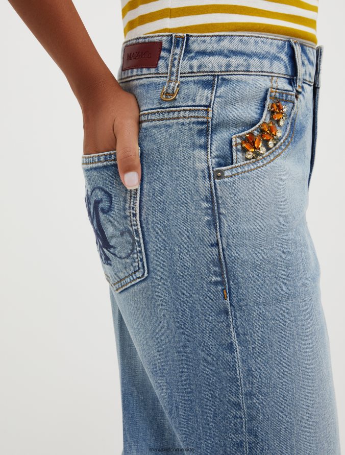 MAX&Co. mujer jeans con detalles de strass Z860B701 vestir azul medianoche