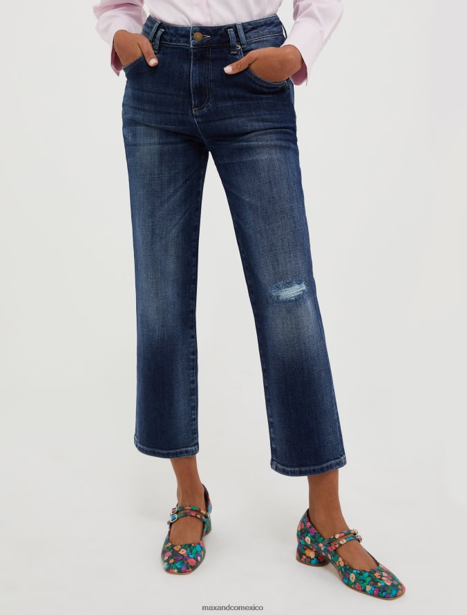 MAX&Co. mujer vaqueros rectos Z860B702 vestir azul medianoche