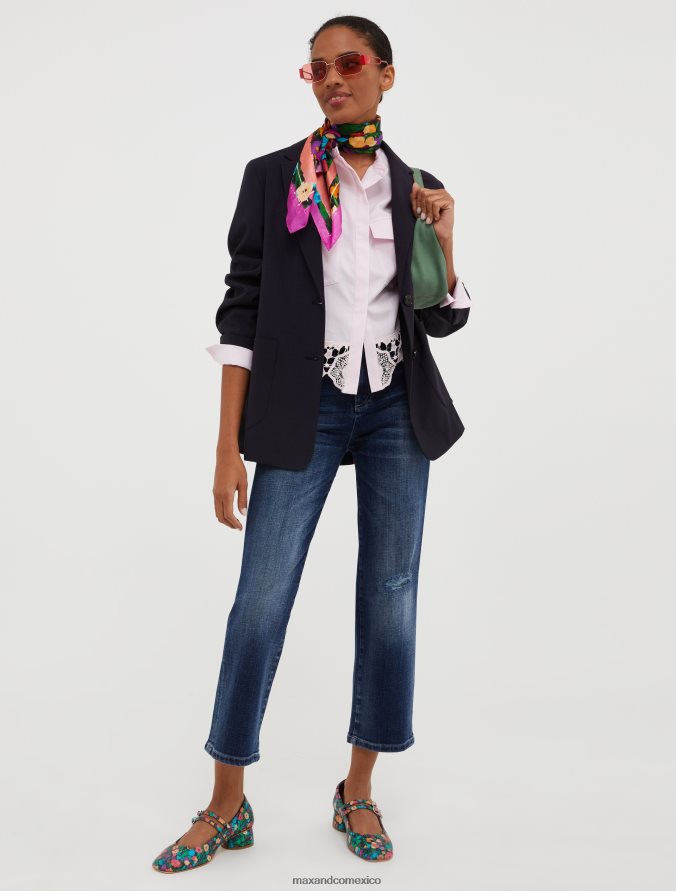 MAX&Co. mujer vaqueros rectos Z860B702 vestir azul medianoche